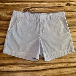 Tommy Hilfiger Seersucker Stripes, Preppy, Chino Shorts Blueish Grey, White Sz 8